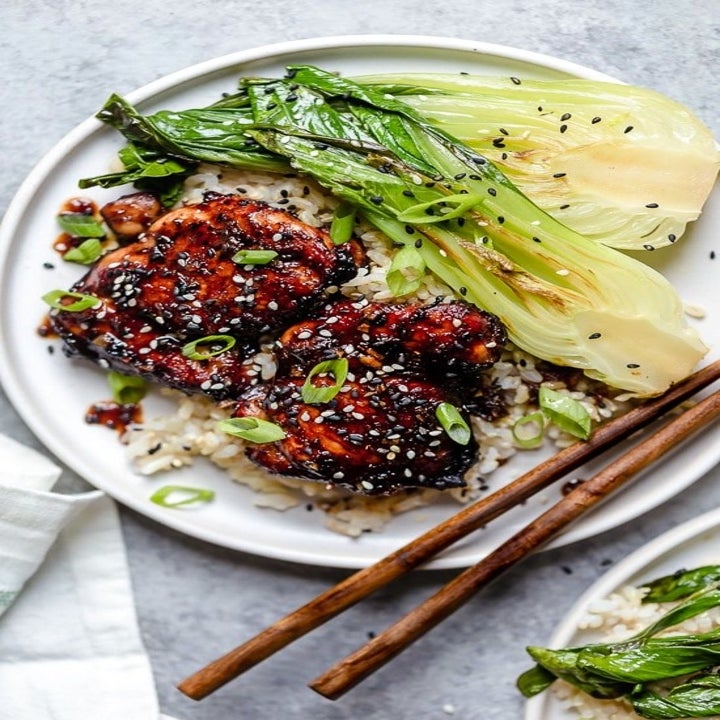 Asian-glazed chicken thighs