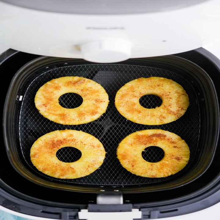 Pineapple rings in the air fryer.
