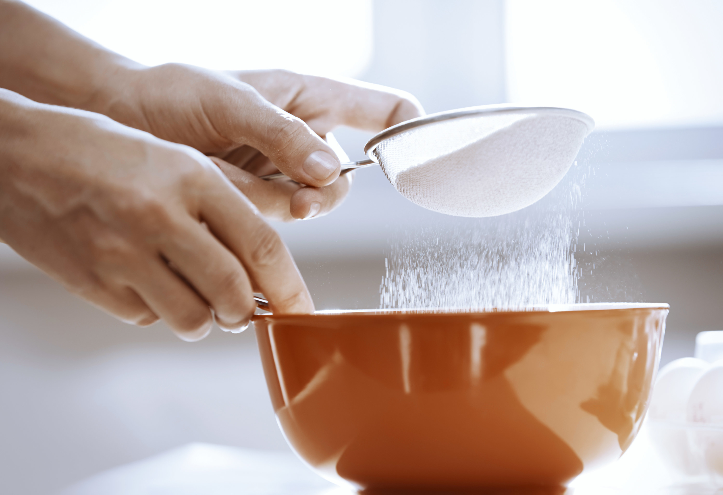 Sifting flour